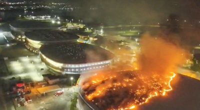 Incêndio não atinge pista do Velódromo Olímpico no Rio